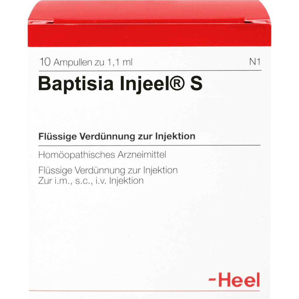 Das Produktfoto zeigt Baptisia Injeel S Ampullen (10 stk) PZN 04561913