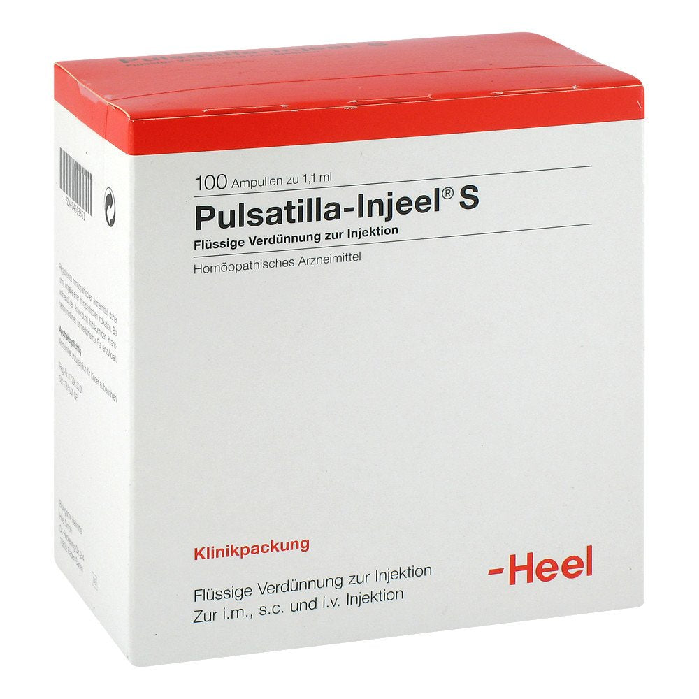 Das Produktfoto zeigt Pulsatilla Injeel S Ampullen (100 stk) PZN 04563361
