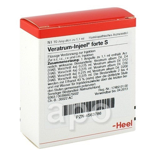 Das Produktfoto zeigt Veratrum Injeel Forte S Ampullen (10 stk) PZN 04563786