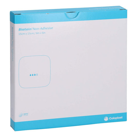 Das Produktfoto zeigt Biatain Schaumverband 15x15 Cm Nicht Haftend (5 stk) PZN 04569091