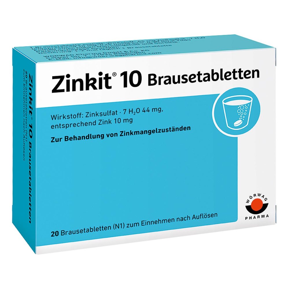 Das Produktfoto zeigt Zinkit 10 Brausetabletten (20 stk) PZN 04570562
