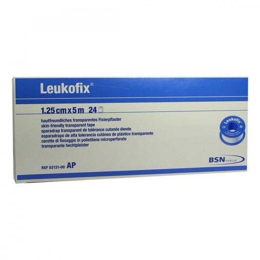 Das Produktfoto zeigt Leukofix Verbandpfl.1,25 Cmx5 M (24 stk) PZN 04593379