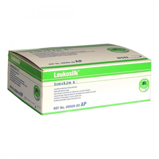 Das Produktfoto zeigt Leukosilk 5 Cmx9,2 M (6 stk) PZN 04593698