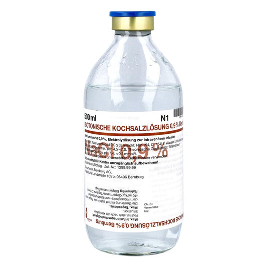 Das Produktfoto zeigt Isotonische Kochsalzlsg.0,9% Bernburg Inf.-L.Glas (500 ml) PZN 04604462