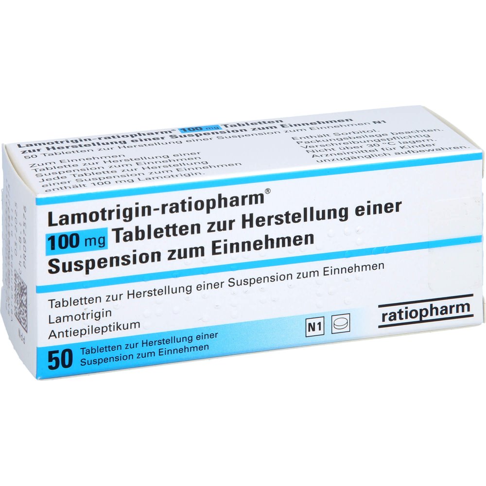 Lamotrigin-Ratiopharm 100 Mg Tab.Z.H.Susp.Z.Einn. (50 stk)