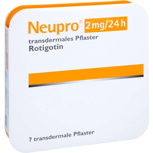 Das Produktfoto zeigt Neupro 2 Mg/24 H Transdermale Pflaster (7 stk) PZN 04637266