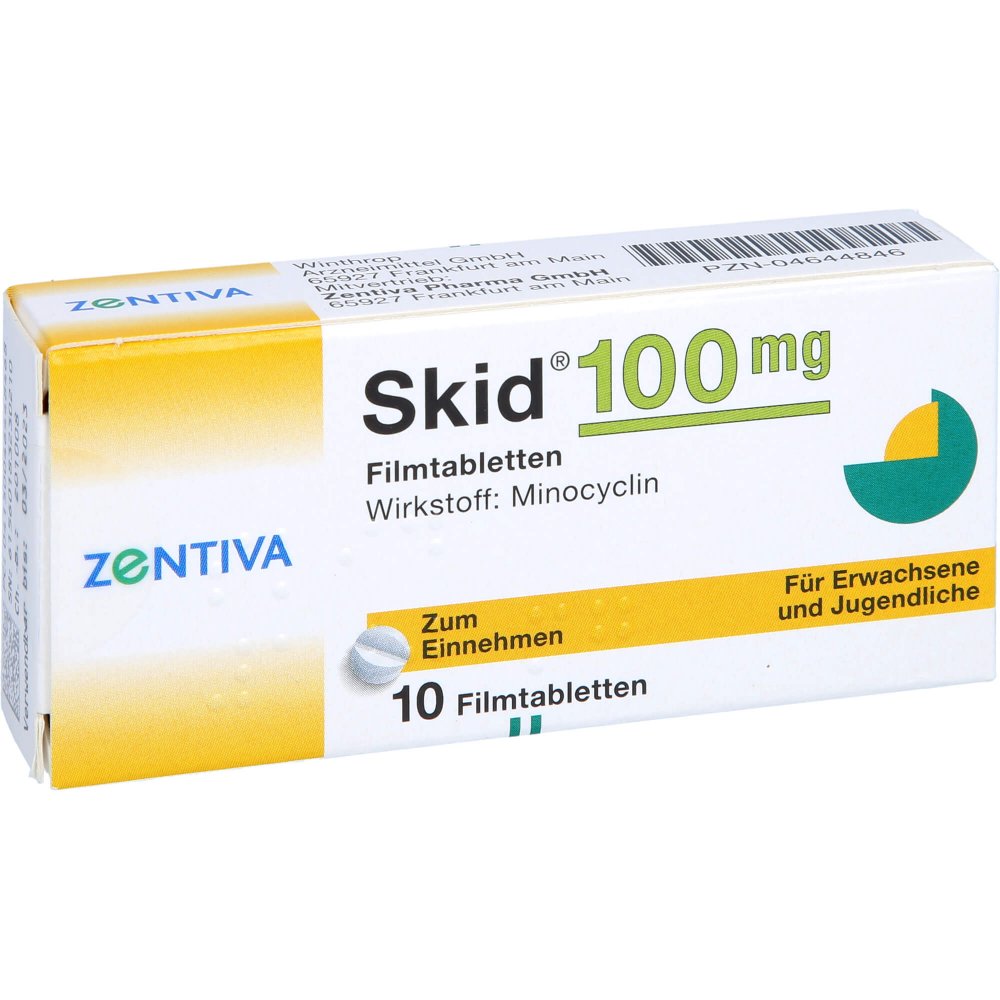 Das Produktfoto zeigt Skid 100 Filmtabletten (10 stk) PZN 04644846