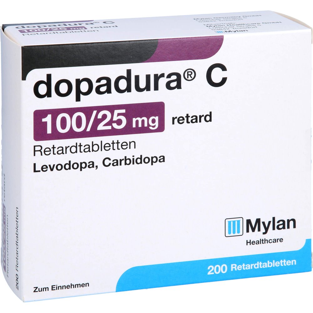 Das Produktfoto zeigt Dopadura C 100/25 Mg Retard Tabl. (200 stk) PZN 04682019