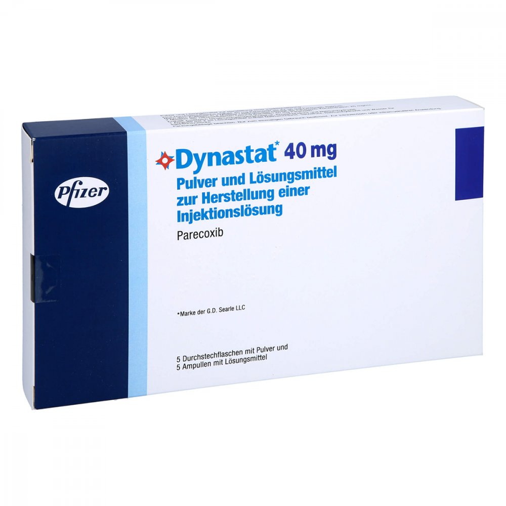 Das Produktfoto zeigt Dynastat 40 Mg Plv.U.Lösungsm.Z.Her.E.Inj.-Lsg. (5 stk) PZN 04705602