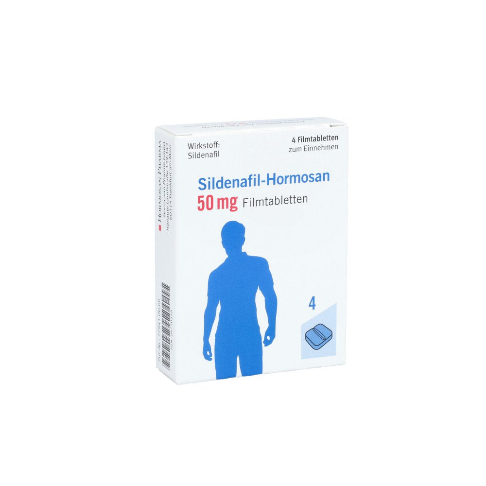 Das Produktfoto zeigt Sildenafil-Hormosan 50 Mg Filmtabletten (4 stk) PZN 04710359