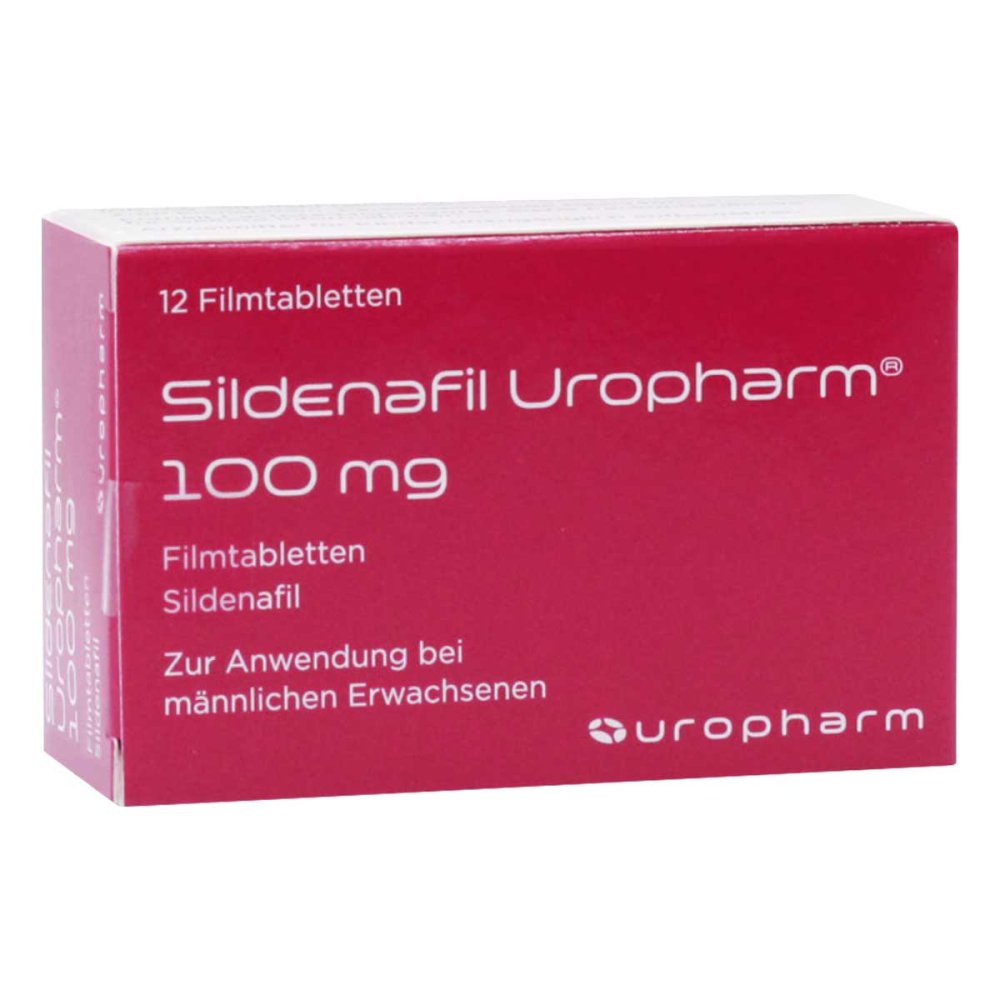 Das Produktfoto zeigt Sildenafil Uropharm 100 Mg Filmtabletten (12 stk) PZN 04713412