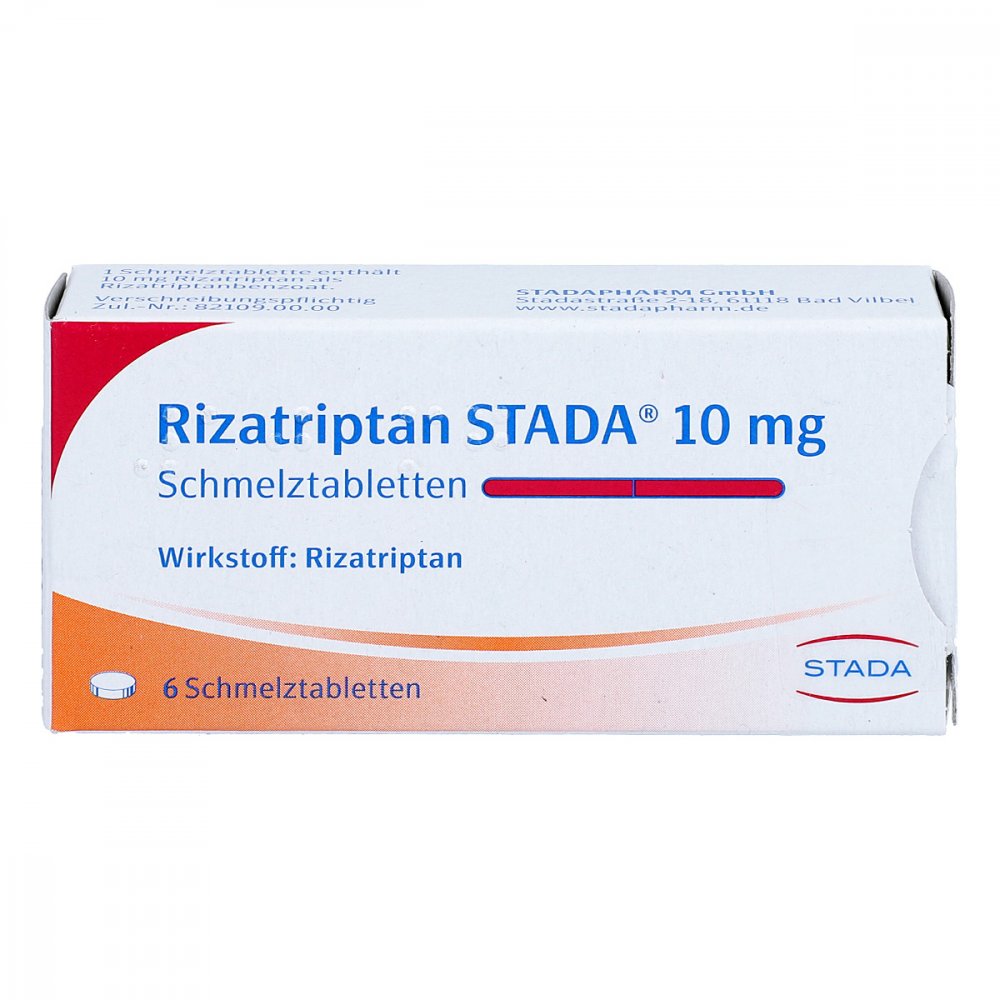 Das Produktfoto zeigt Rizatriptan Stada 10 Mg Schmelztabletten (6 stk) PZN 04714593