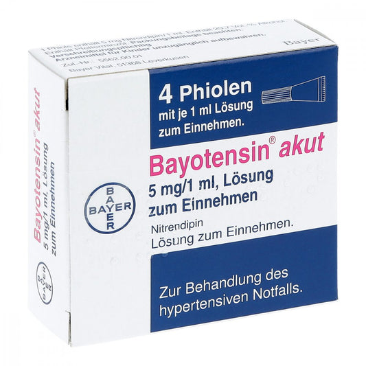 Das Produktfoto zeigt Bayotensin Akut Phiolen Lösung Zum Einnehmen (4X1 ml) PZN 04751789