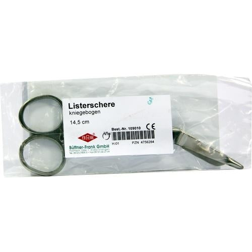 Das Produktfoto zeigt Listerschere 14,5 Cm Kniegebogen (1 stk) PZN 04756284
