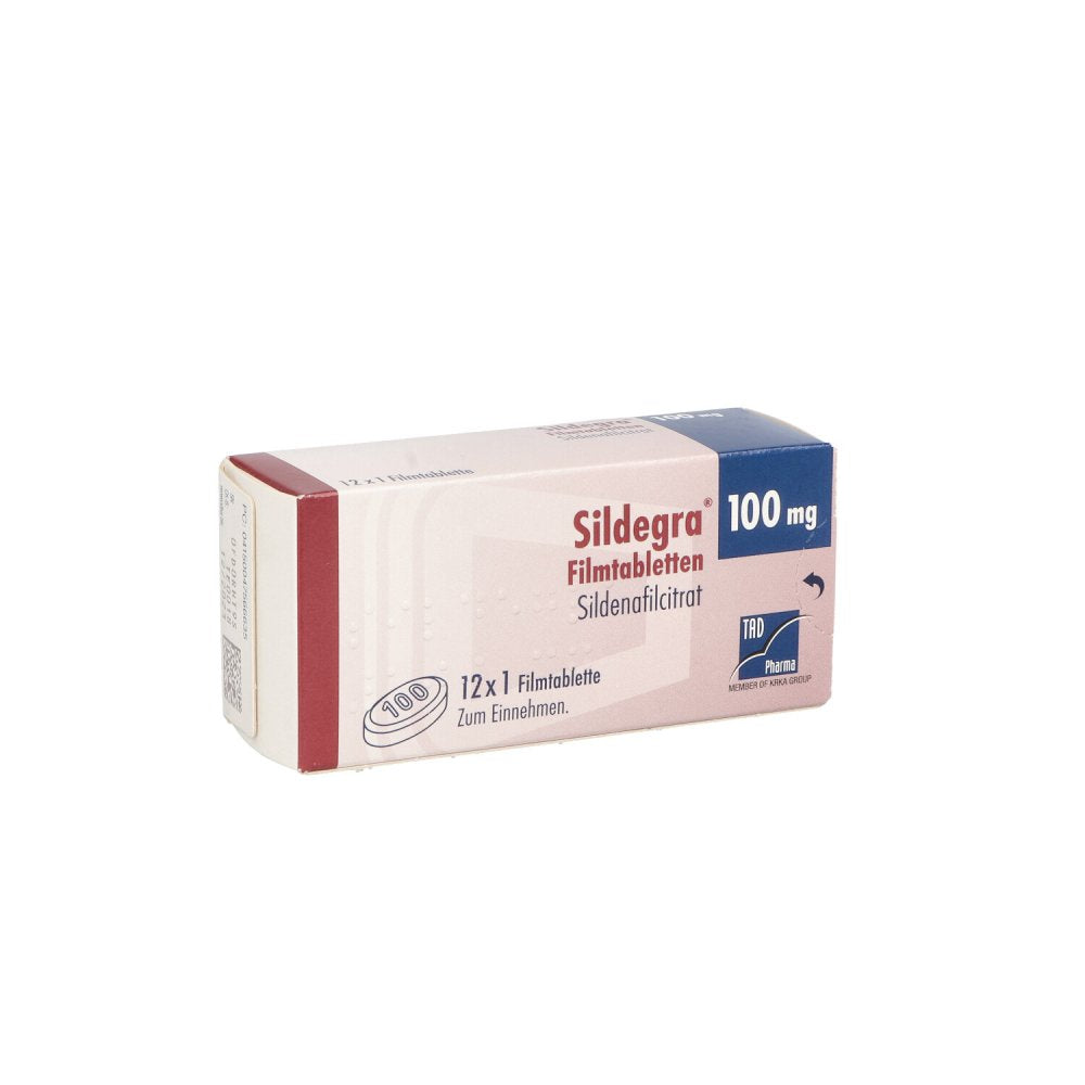 Das Produktfoto zeigt Sildegra 100 Mg Filmtabletten (12 stk) PZN 04756663