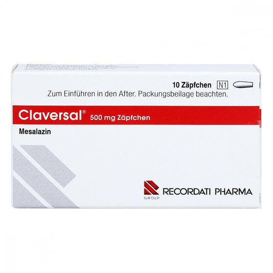 Das Produktfoto zeigt Claversal 500 Mg Zäpfchen (10 stk) PZN 04765320