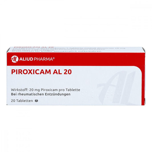Das Produktfoto zeigt Piroxicam Al 20 Tabletten (20 stk) PZN 04765745