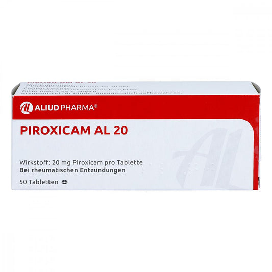 Das Produktfoto zeigt Piroxicam Al 20 Tabletten (50 stk) PZN 04765751