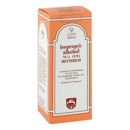 Das Produktfoto zeigt Isopropylalkohol 70% V/V Hetterich (200 ml) PZN 04769714