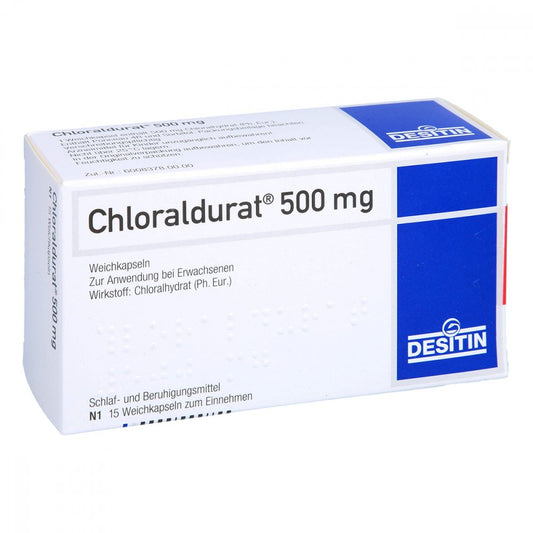 Das Produktfoto zeigt Chloraldurat 500 Mg Weichkapseln (15 stk) PZN 04779144