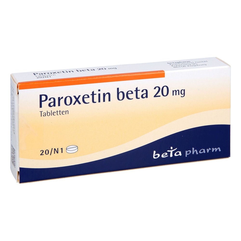 Das Produktfoto zeigt Paroxetin Beta 20 Mg Tabletten (20 stk) PZN 04784501