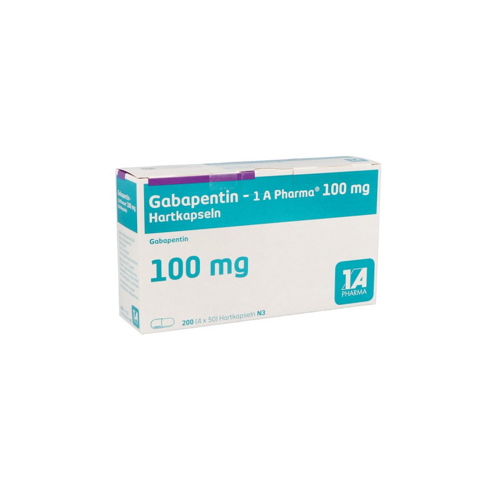 Das Produktfoto zeigt Gabapentin-1a Pharma 100 Mg Hartkapseln (200 stk) PZN 04791352