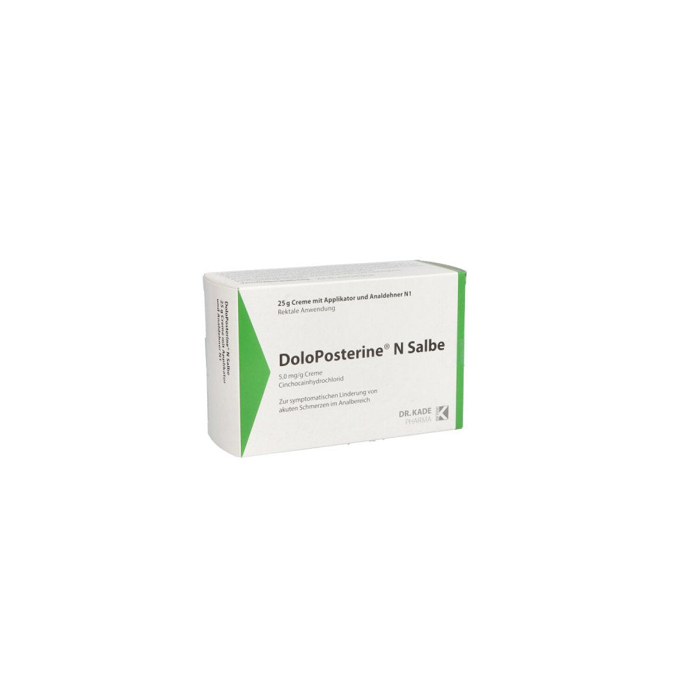 Das Produktfoto zeigt Doloposterine N Salbe Mit Analdehner (25 g) PZN 04800950