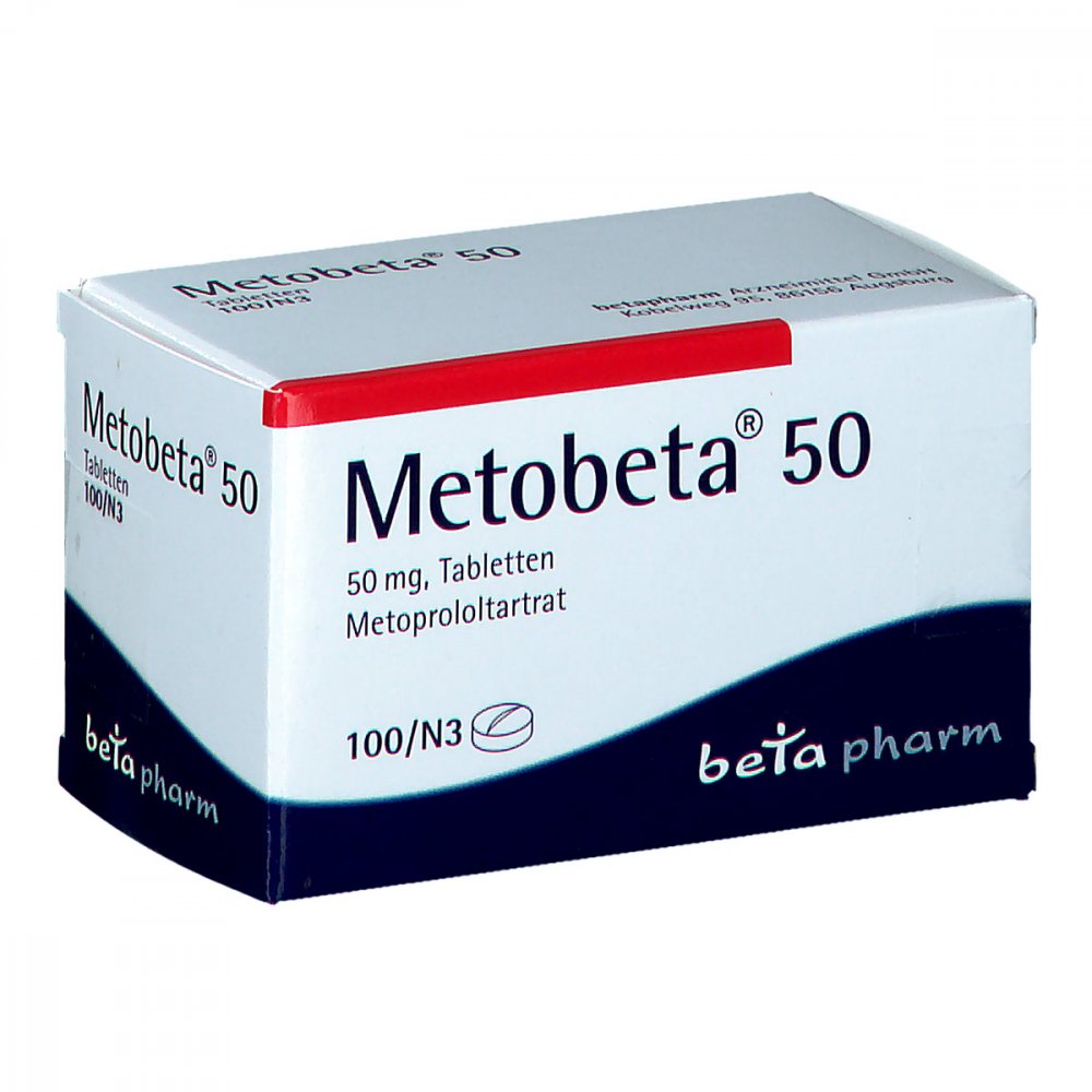Das Produktfoto zeigt Metobeta 50 Tabletten (100 stk) PZN 04801889