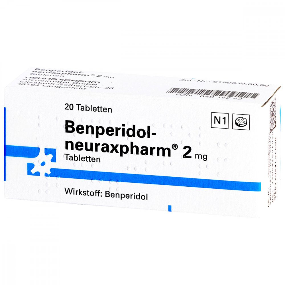 Das Produktfoto zeigt Benperidol-Neuraxpharm 2 Mg Tabletten (20 stk) PZN 04815242