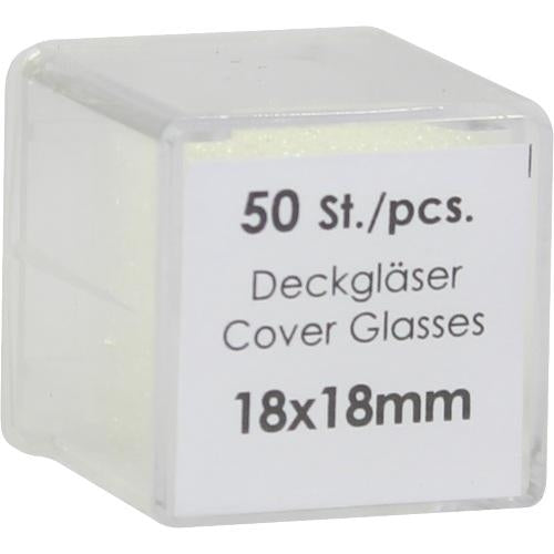 Das Produktfoto zeigt Deckgläser 18x18 Mm (50 stk) PZN 04818594