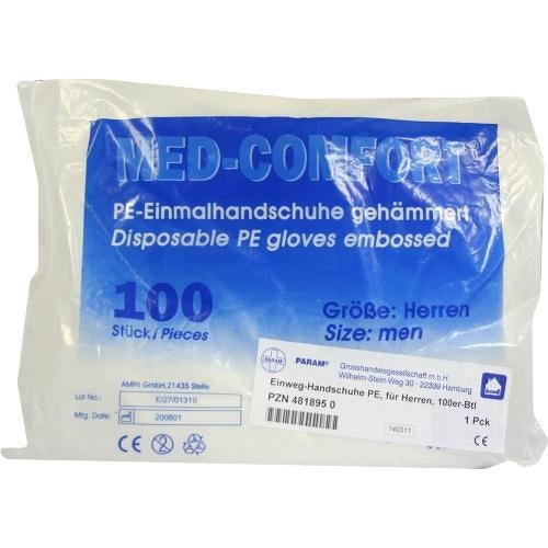 Das Produktfoto zeigt Handschuhe Einmal F.Herren Btl. (100 stk) PZN 04818950