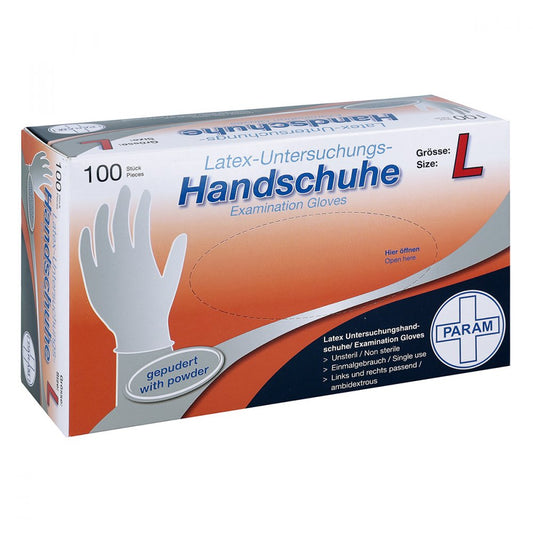 Handschuhe Einmal Latex Gepudert L (100 stk)