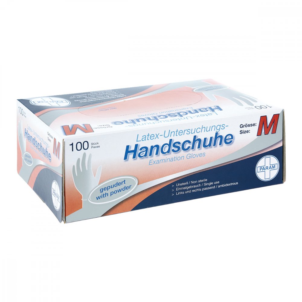 Handschuhe Einmal Latex Gepudert M (100 stk)