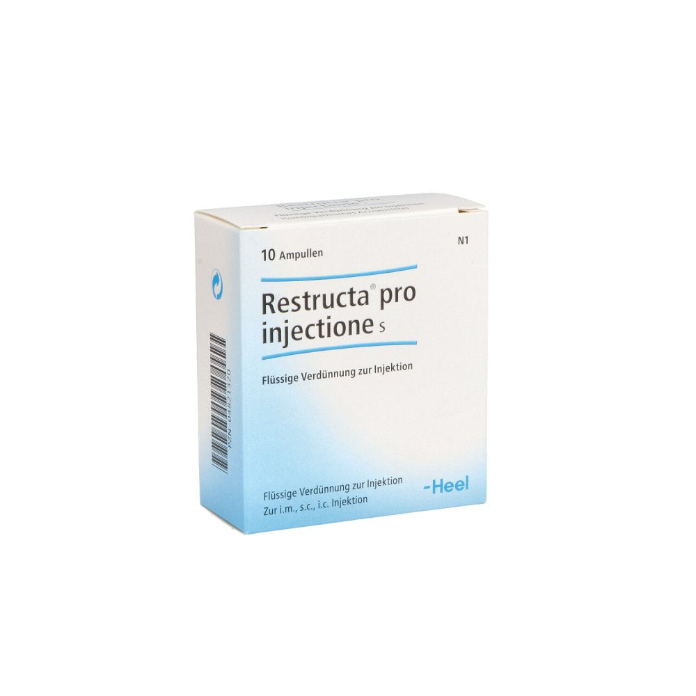 Das Produktfoto zeigt Restructa Pro Injektione S Ampullen (10X2 ml) PZN 04821320