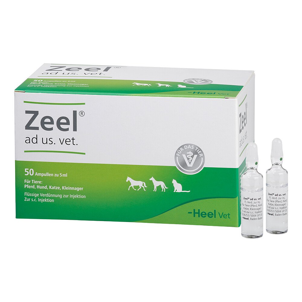Das Produktfoto zeigt Zeel Ad Us.Vet.Ampullen (50X5 ml) PZN 04827015