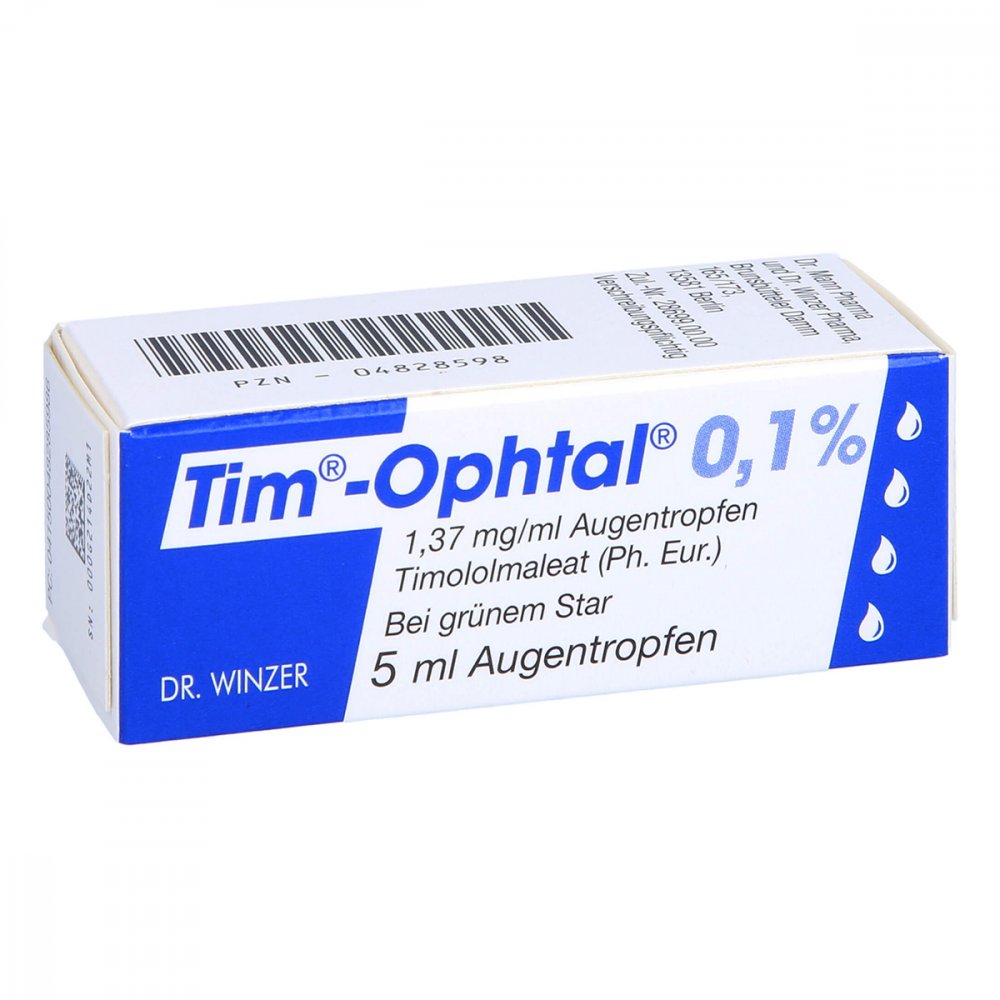 Das Produktfoto zeigt Tim Ophtal 0,1% Augentropfen (5 ml) PZN 04828598