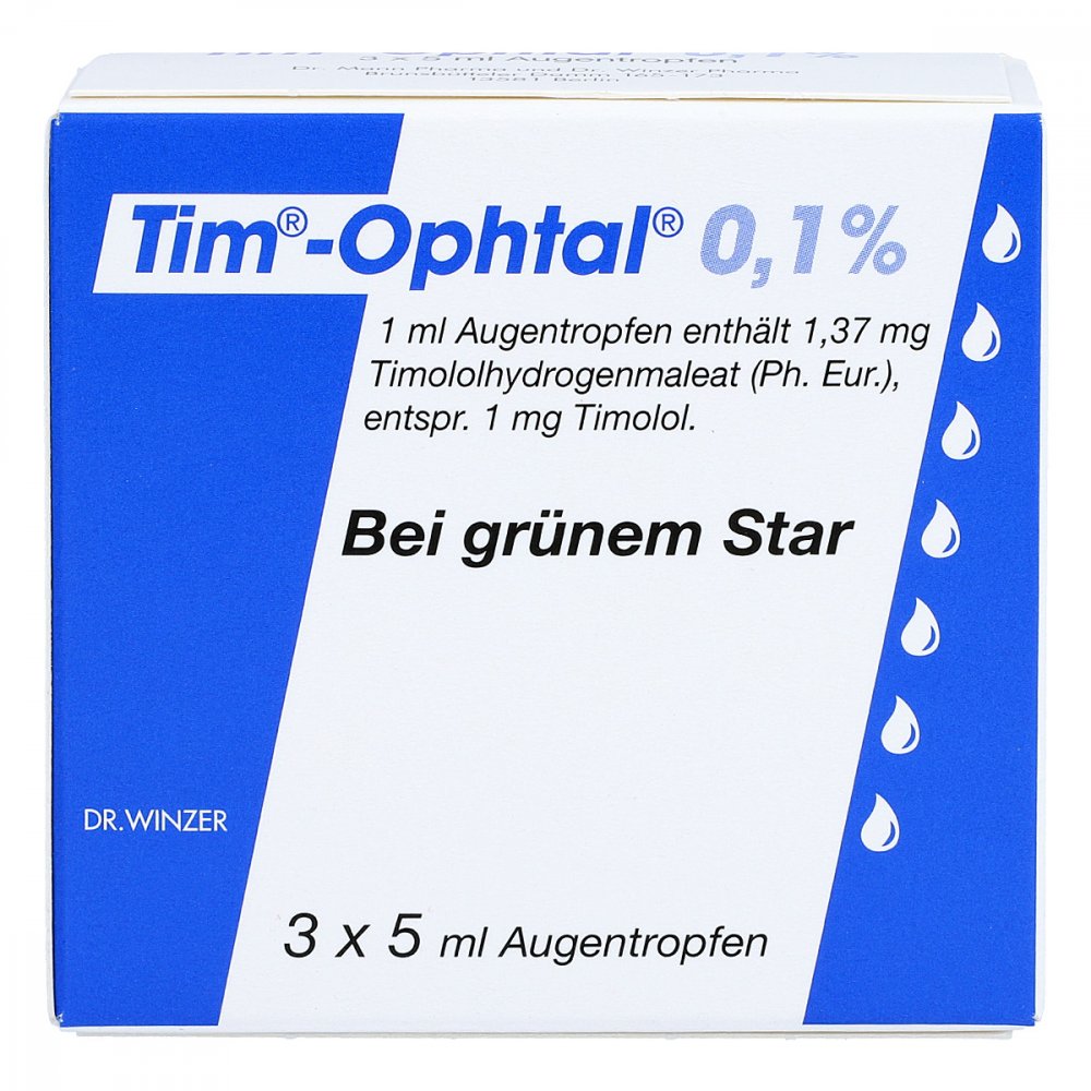 Das Produktfoto zeigt Tim Ophtal 0,1% Augentropfen (3X5 ml) PZN 04828606