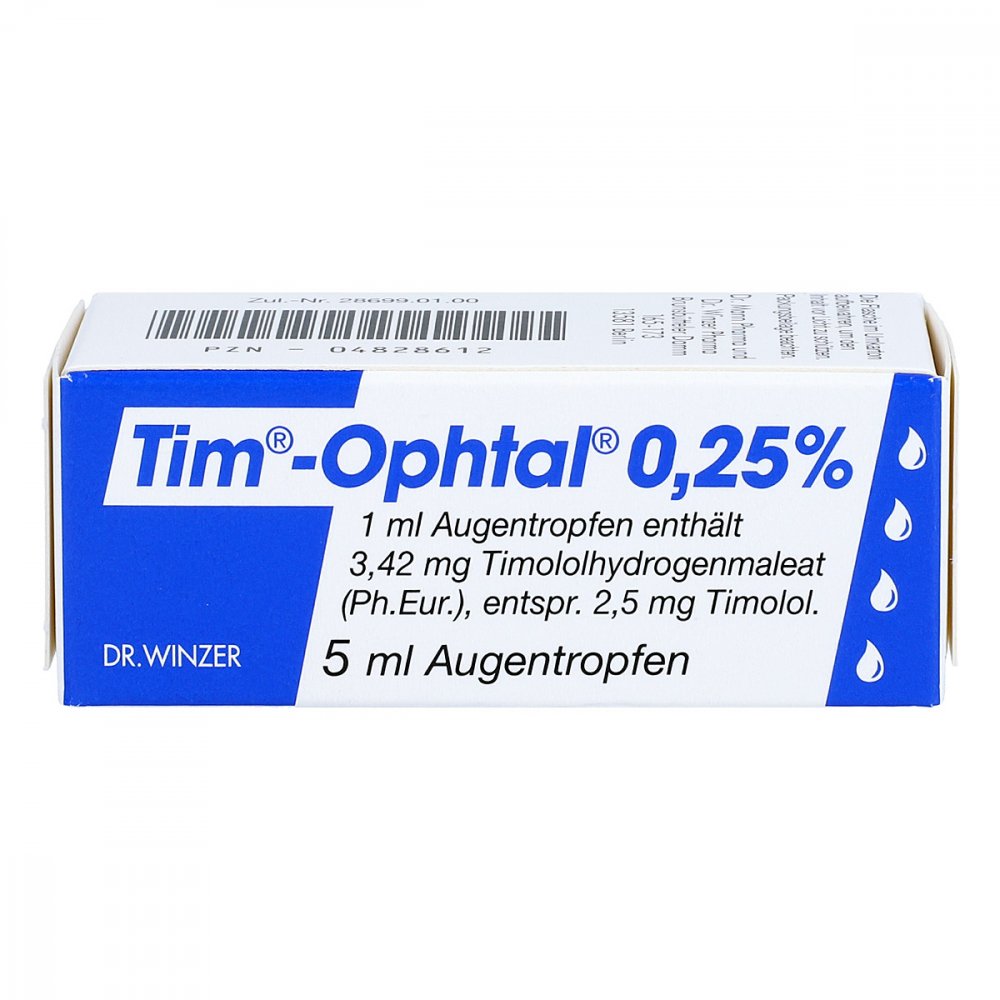 Das Produktfoto zeigt Tim Ophtal 0,25% Augentropfen (5 ml) PZN 04828612