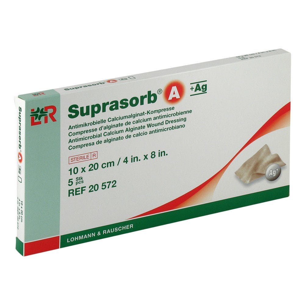 Suprasorb A+Ag Antimik.Cal.Alginat Kompr.10x20 Cm (5 stk)