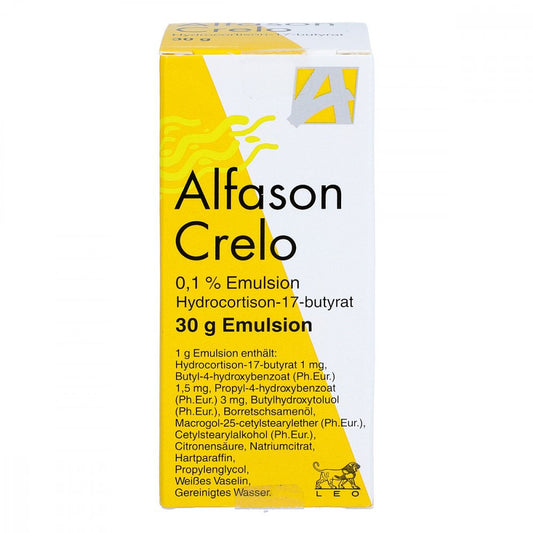 Das Produktfoto zeigt Alfason Crelo Emulsion (30 g) PZN 04829787