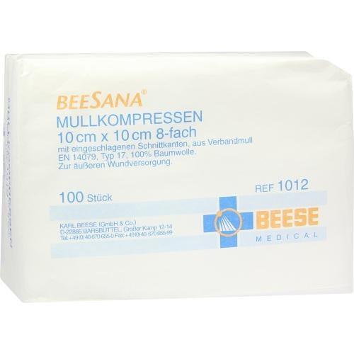 Das Produktfoto zeigt Mullkompressen 10x10 Cm Unsteril 8fach (100 stk) PZN 04852728