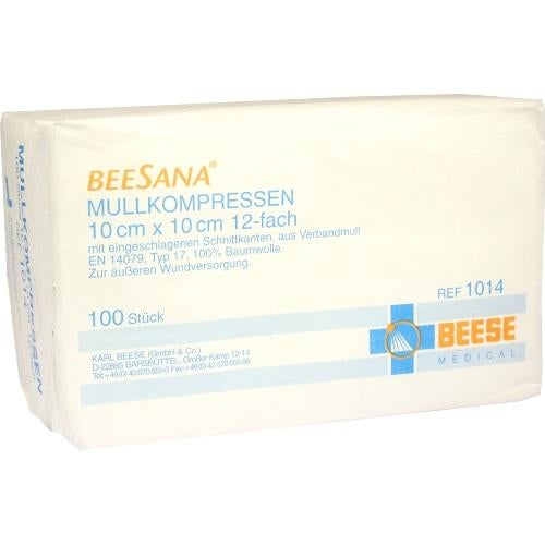 Das Produktfoto zeigt Mullkompressen 10x10 Cm Unsteril 12fach (100 stk) PZN 04852757