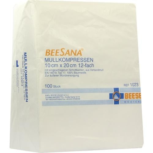 Das Produktfoto zeigt Mullkompressen 10x20 Cm Unsteril 12fach (100 stk) PZN 04852786