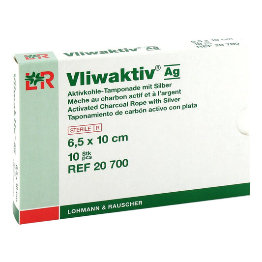 Vliwaktiv Ag Aktivkohle Tampon.M.Silber 6,5x10 Cm (10 stk)