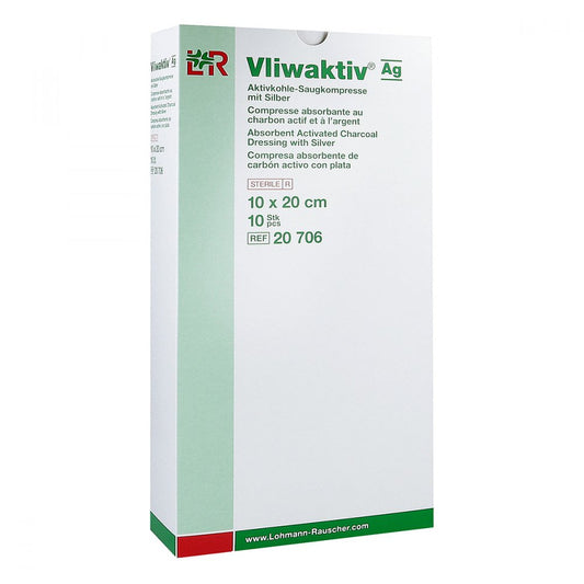 Vliwaktiv Ag Aktivkohle Saugkomp.M.Silber 10x20 Cm (10 stk)
