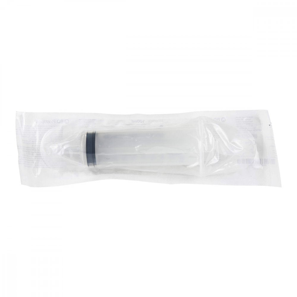 Das Produktfoto zeigt Spritze Blasen 100 Ml Plast.B-D (1 stk) PZN 04864625
