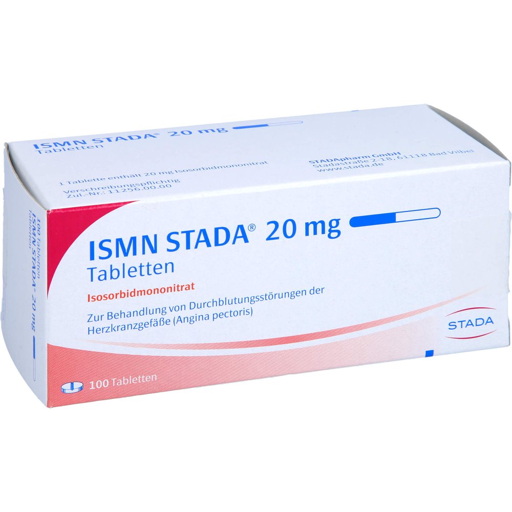 Das Produktfoto zeigt Ismn Stada 20 Mg Tabletten (100 stk) PZN 04874109
