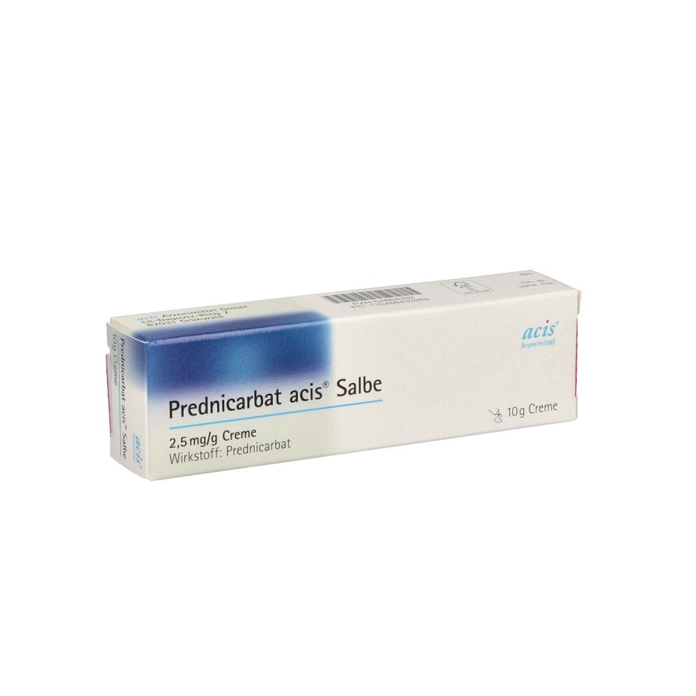 Das Produktfoto zeigt Prednicarbat Acis Salbe (10 g) PZN 04884332