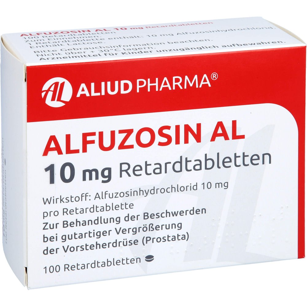 Das Produktfoto zeigt Alfuzosin Al 10 Mg Retardtabletten (100 stk) PZN 04890717