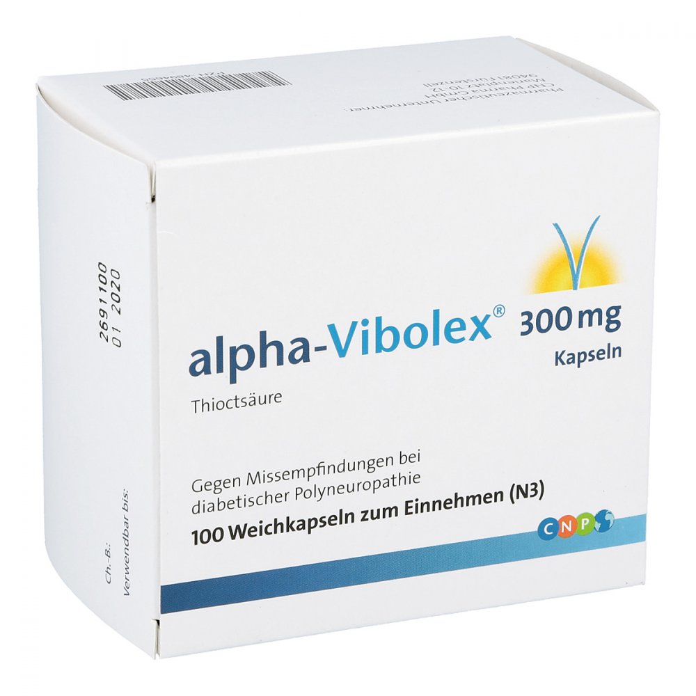 Das Produktfoto zeigt Alpha Vibolex 300 Mg Weichkapseln (100 stk) PZN 04894655